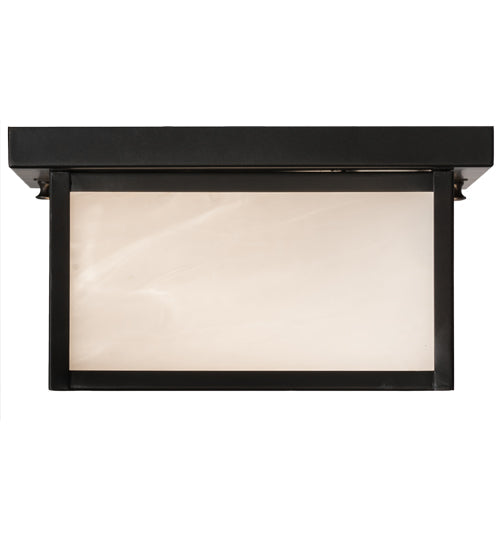 Meyda Lighting Hyde Park 17" 2-Light Craftsman Brown Prime Flush Mount Light With White Art Shade Glass