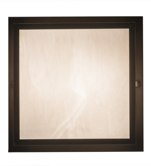 Meyda Lighting Hyde Park 17" 2-Light Craftsman Brown Prime Flush Mount Light With White Art Shade Glass