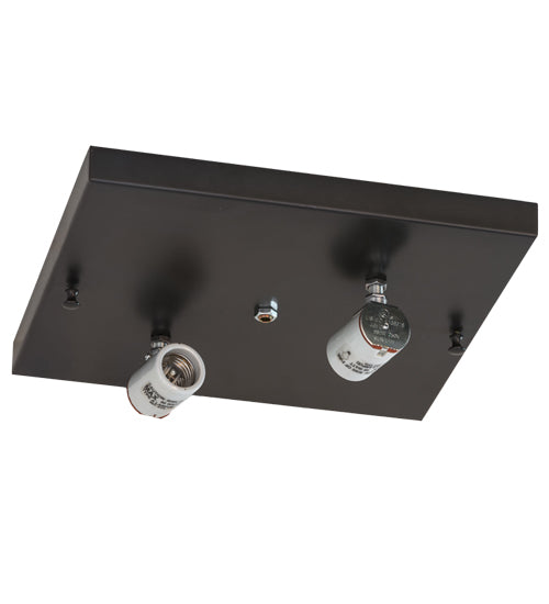 Meyda Lighting Hyde Park 17" 2-Light Craftsman Brown Prime Flush Mount Light With White Art Shade Glass