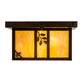 Meyda Lighting Hyde Park 17" 2-Light Craftsman Brown Sprig Flush Mount Light With Beige Iridescent Shade Glass