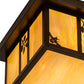 Meyda Lighting Hyde Park 17" 2-Light Craftsman Brown Sprig Flush Mount Light With Beige Iridescent Shade Glass