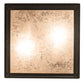 Meyda Lighting Hyde Park 17" 2-Light Craftsman Brown "T" Mission Flush Mount Light With Silver Mica Shade Glass