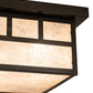 Meyda Lighting Hyde Park 17" 2-Light Craftsman Brown "T" Mission Flush Mount Light With Silver Mica Shade Glass