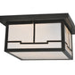 Meyda Lighting Hyde Park 17" 2-Light Craftsman Brown Valley View Flush Mount Light With White Shade Glass