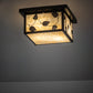 Meyda Lighting Hyde Park 17" 2-Light Craftsman Brown Vine Leaf Flush Mount Light With Beige Art Shade Glass