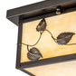 Meyda Lighting Hyde Park 17" 2-Light Craftsman Brown Vine Leaf Flush Mount Light With Beige Art Shade Glass