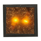 Meyda Lighting Hyde Park 17" 2-Light Craftsman Brown Winter Pine Flush Mount Light With Amber Mica Shade Glass