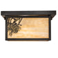 Meyda Lighting Hyde Park 17" 2-Light Craftsman Brown Winter Pine Flush Mount Light With Beige Shade Glass