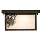 Meyda Lighting Hyde Park 17" 2-Light Craftsman Brown Winter Pine Flush Mount Light With White Art Shade Glass