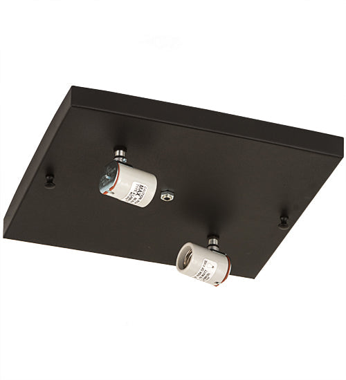 Meyda Lighting Hyde Park 17" 2-Light Textured Black Deer Creek Flush Mount Light With Beige Art Shade Glass