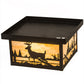 Meyda Lighting Hyde Park 17" 2-Light Textured Black Deer Creek Flush Mount Light With Beige Art Shade Glass