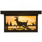 Meyda Lighting Hyde Park 17" 2-Light Textured Black Deer Creek Flush Mount Light With Beige Art Shade Glass
