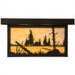 Meyda Lighting Hyde Park 17" 2-Light Textured Black Deer Creek Flush Mount Light With Beige Art Shade Glass