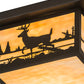 Meyda Lighting Hyde Park 17" 2-Light Textured Black Deer Creek Flush Mount Light With Beige Art Shade Glass