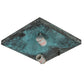 Meyda Lighting Hyde Park 17" 2-Light Verdigris Maple Leaf Flush Mount Light With Beige Iridescent Shade Glass