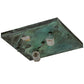 Meyda Lighting Hyde Park 17" 2-Light Verdigris Sprig Flush Mount Light With Beige Iridescent Shade Glass