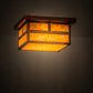 Meyda Lighting Hyde Park 17" 2-Light Vintage Copper "T" Mission Flush Mount Light With Beige Art Shade Glass