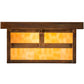 Meyda Lighting Hyde Park 17" 2-Light Vintage Copper "T" Mission Flush Mount Light With Beige Art Shade Glass