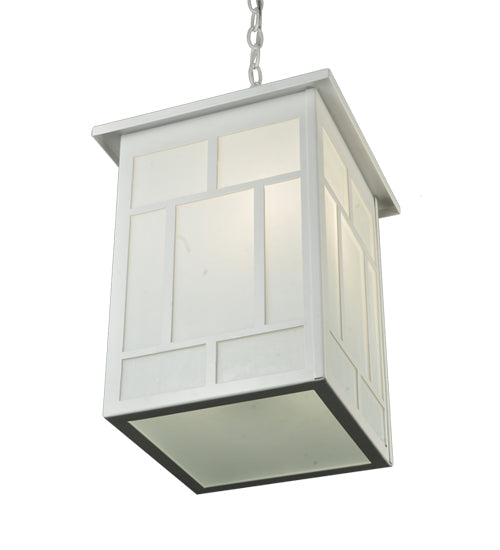 Meyda Lighting Hyde Park 17" 2-Light White Regents Pendant Light With White Shade Glass