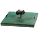 Meyda Lighting Hyde Park 17" 4-Light Verdigris Maple Leaf Flush Mount Light With Beige Iridescent Shade Glass