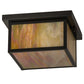 Meyda Lighting Hyde Park 17" Brown Flushmount With Beige Iridescent Shade Glass