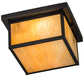 Meyda Lighting Hyde Park 17" Brown Flushmount With Beige Iridescent Shade Glass