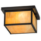 Meyda Lighting Hyde Park 17" Brown Flushmount With Beige Iridescent Shade Glass