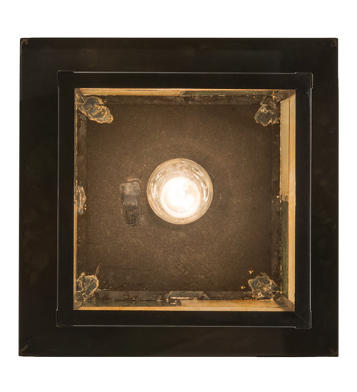 Meyda Lighting Hyde Park 17" Craftsman Brown Pendant Light With Beige Iridescent & Green Shade Glass