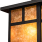 Meyda Lighting Hyde Park 17" Craftsman Brown "T" Mission Pendant Light With Amber Mica Shade Glass