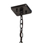 Meyda Lighting Hyde Park 17" Craftsman Brown "T" Mission Pendant Light With Amber Mica Shade Glass
