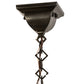 Meyda Lighting Hyde Park 17" Craftsman Brown "T" Mission Pendant Light With Beige Art & Amber Mica Shade