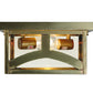 Meyda Lighting Hyde Park 17" Natural Brass Flush Mount Light With Clear Shade Glass