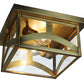 Meyda Lighting Hyde Park 17" Natural Brass Flush Mount Light With Clear Shade Glass