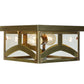 Meyda Lighting Hyde Park 17" Natural Brass Flush Mount Light With Clear Shade Glass