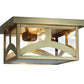 Meyda Lighting Hyde Park 17" Natural Brass Flush Mount Light With Clear Shade Glass
