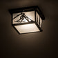 Meyda Lighting Hyde Park 17" Textured Black Alpine Flush Mount Light With White Contrail Mist Idalight Shade Glass