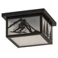 Meyda Lighting Hyde Park 17" Textured Black Alpine Flush Mount Light With White Contrail Mist Idalight Shade Glass