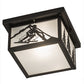 Meyda Lighting Hyde Park 17" Textured Black Alpine Flush Mount Light With White Contrail Mist Idalight Shade Glass