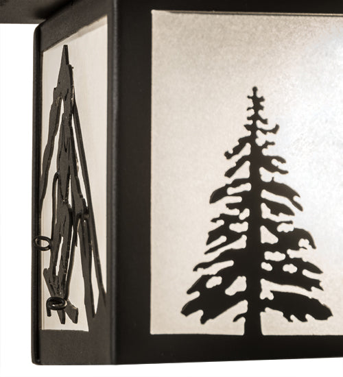 Meyda Lighting Hyde Park 17" Textured Black Alpine Flush Mount Light With White Contrail Mist Idalight Shade Glass