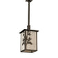 Meyda Lighting Hyde Park 18" Oil Rubbed Bronze Bambuseae Pendant Light With Fleshtone Idalight Shade
