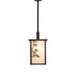 Meyda Lighting Hyde Park 18" Oil Rubbed Bronze Bambuseae Pendant Light With Fleshtone Idalight Shade