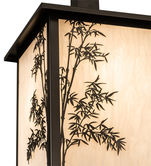 Meyda Lighting Hyde Park 18" Oil Rubbed Bronze Bambuseae Pendant Light With Fleshtone Idalight Shade