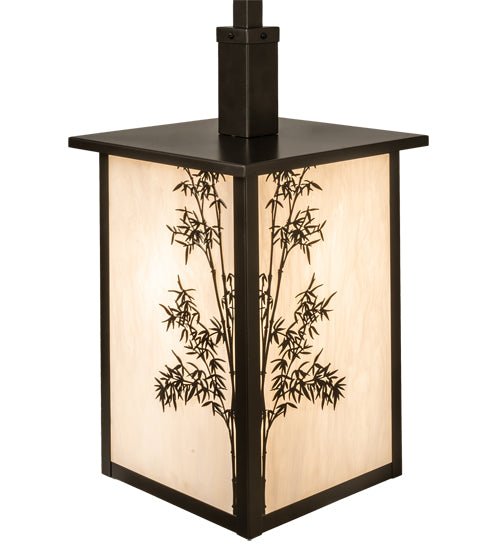 Meyda Lighting Hyde Park 18" Oil Rubbed Bronze Bambuseae Pendant Light With Fleshtone Idalight Shade