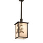 Meyda Lighting Hyde Park 18" Oil Rubbed Bronze Bambuseae Pendant Light With Fleshtone Idalight Shade