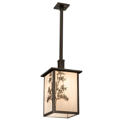 Meyda Lighting Hyde Park 18" Oil Rubbed Bronze Bambuseae Pendant Light With Fleshtone Idalight Shade