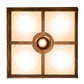 Meyda Lighting Hyde Park 18"Sq 5-Light Vintage Copper Mallard Flush Mount Light With Beige & Frosted Seeded Shade Glass