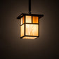 Meyda Lighting Hyde Park 194827 9"Sq Craftsman Brown "T" Mission Pendant Light With Beige Iridescent Glass & Amber Mica Shade