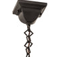 Meyda Lighting Hyde Park 194827 9"Sq Craftsman Brown "T" Mission Pendant Light With Beige Iridescent Glass & Amber Mica Shade