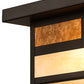 Meyda Lighting Hyde Park 194880 21" 2-Light Craftsman Brown "T" Mission Flush Mount Light With Beige Iridescent And Amber Mica Shade Glass