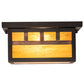 Meyda Lighting Hyde Park 20" 2-Light Craftsman Brown Triple Bar Mission Flush Mount Light With Honey Amber Art Shade Glass